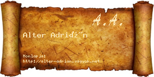 Alter Adrián névjegykártya