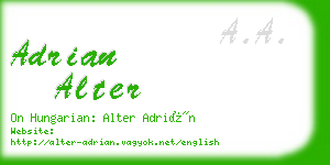 adrian alter business card